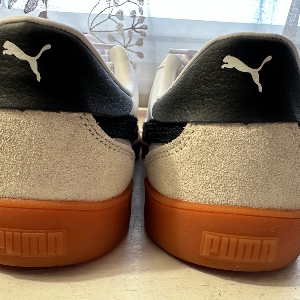 Puma Club 5v5 Beige Suede w/ White & Black Leather Sneakers - Picture 4 of 9